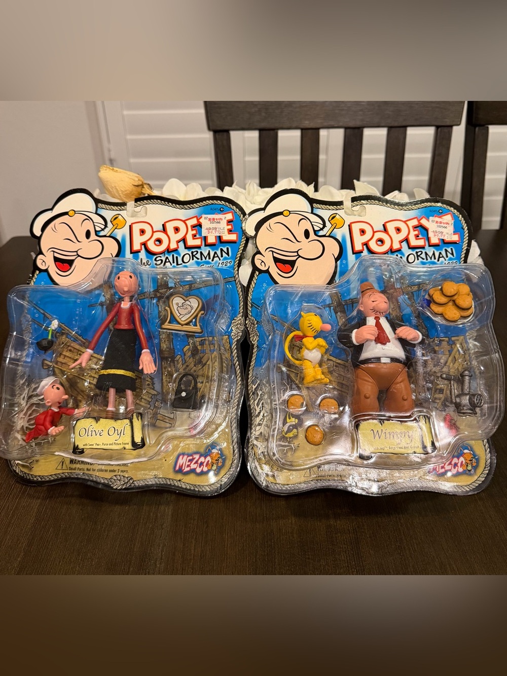 Vintage 2001 Mezco Popeye Series 1 Figure Lot -Wimpy & Olive Oyl MOC NIB KB Toys